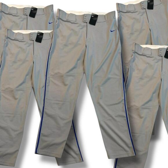 Lot 5 Nike Vapor Select Men's Baseball Pants Gray Blue Piping Size‎ XXL 2XL NWT - Picture 1 of 4